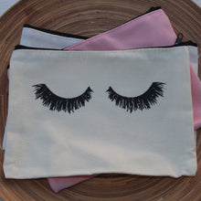 Load image into Gallery viewer, Eyelashes Canvas Cosmetic Pouch
