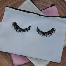 Load image into Gallery viewer, Eyelashes Canvas Cosmetic Pouch
